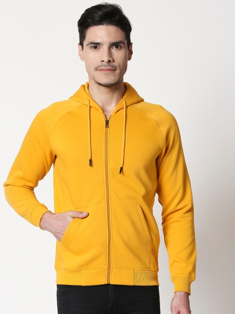 

Bewakoof Men Mustard Solid Hooded Sweatshirt