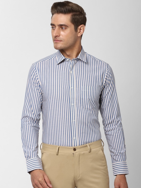 

Peter England Men Blue & White Regular Fit Striped Formal Shirt