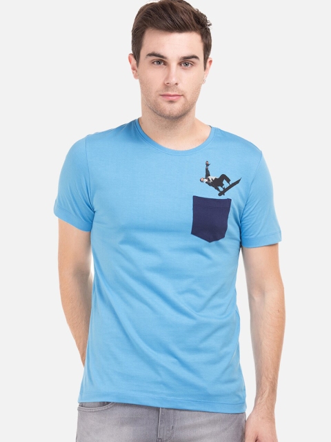 

Colt Men Blue Solid Round Neck T-shirt
