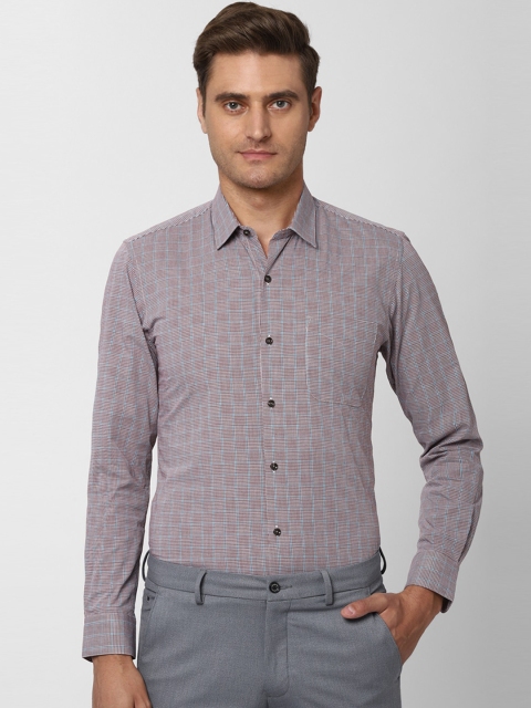 

Peter England Men Grey Slim Fit Checked Formal Shirt