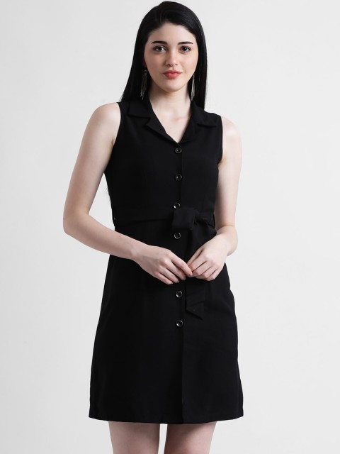 

Zink London Women Black Solid Shirt Dress