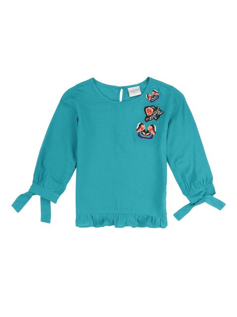 

Cherokee Girls Teal Solid Top