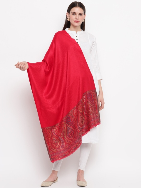 

Tossido Women Red Woven Design Kashmiri Stole