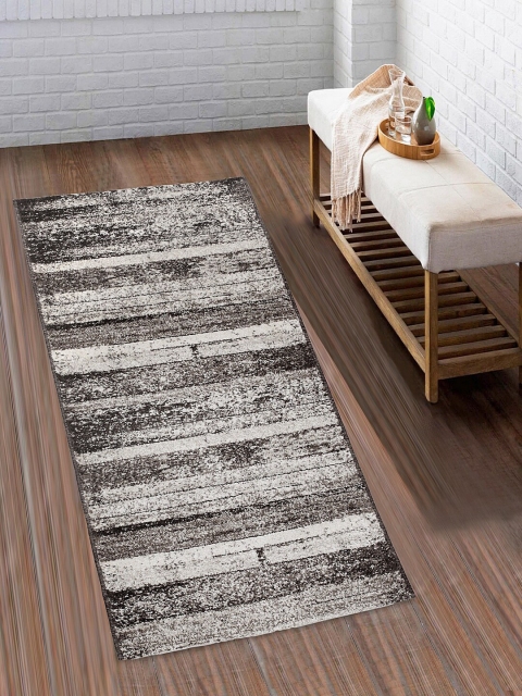 

SPACES Brown & Cream Striped Print Floor Runner