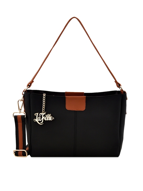 

LaFille Black Solid Handheld Bag