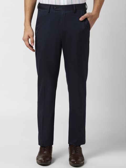 

Peter England Elite Men Navy Blue Regular Fit Solid Formal Trousers
