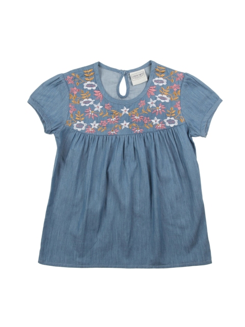 

Cherokee Girls Blue Solid A-Line Top