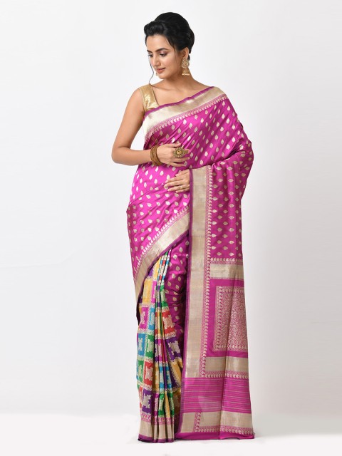 

RANGOLI Magenta Woven Design Art Silk Saree