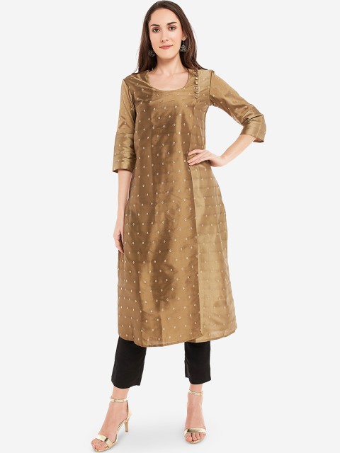 

Desi Weavess Women Beige Printed A-Line Kurta