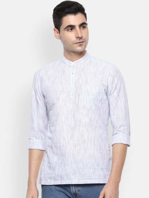 

Louis Philippe Sport Men White & Grey Slim Fit Striped Casual Shirt
