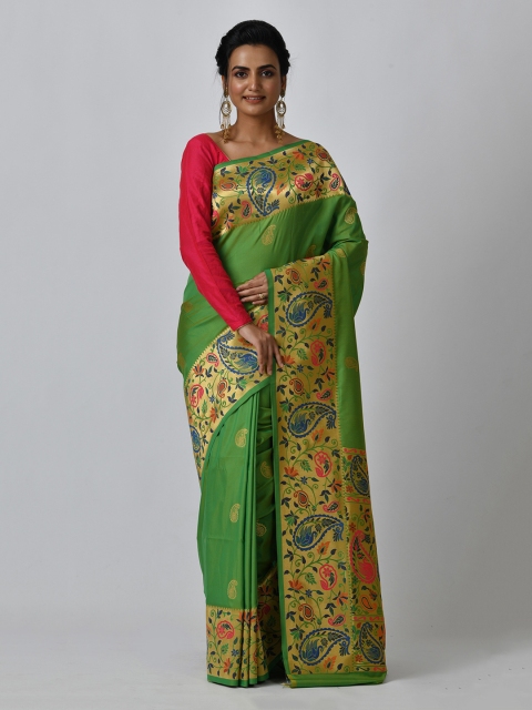 

RANGOLI Green Printed Art Silk Saree