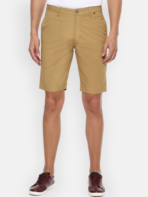 Louis Philippe Sport Men Khaki Solid Regular Fit Shorts