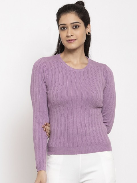 

Global Republic Women Purple Ribbed Pullover