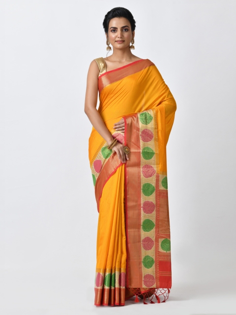 

RANGOLI Yellow Solid Art Silk Saree