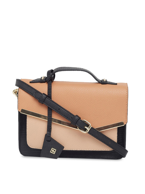 

Call It Spring Black & Beige Colourblocked Sling Bag