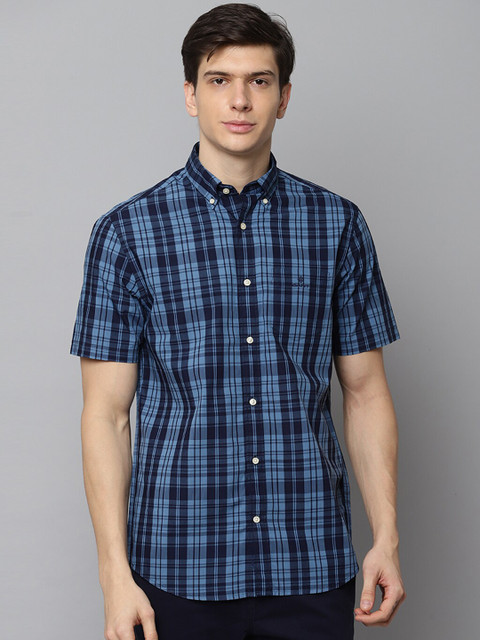 

GANT Men Blue & Black Regular Fit Checked Casual Shirt