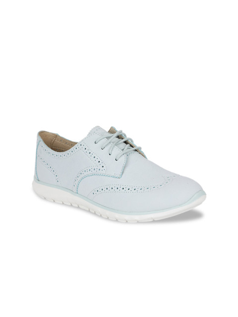

Hush Puppies Women Blue Perforated Leather Brogues