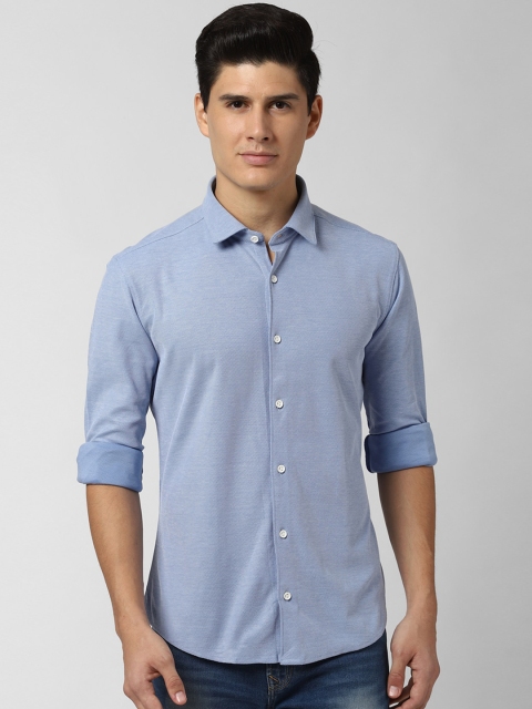 

Peter England Men Blue Slim Fit Solid Casual Shirt