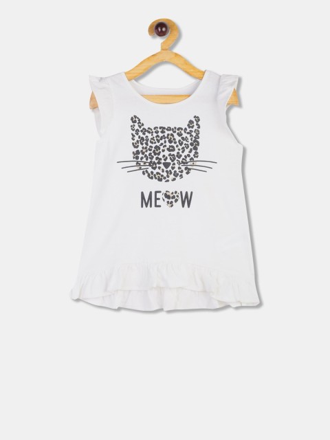 

The Childrens Place Girls White Printed A-Line Top