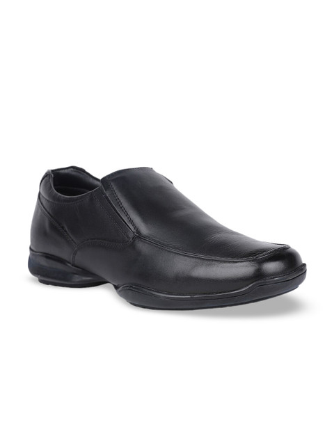 

Hush Puppies Men Black Solid Formal Leather Slip-Ons