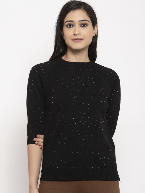 

Global Republic Women Black Embellished Pullover Sweater
