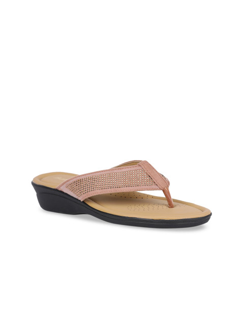 

Bata Women Pink Textured Comfort Heels
