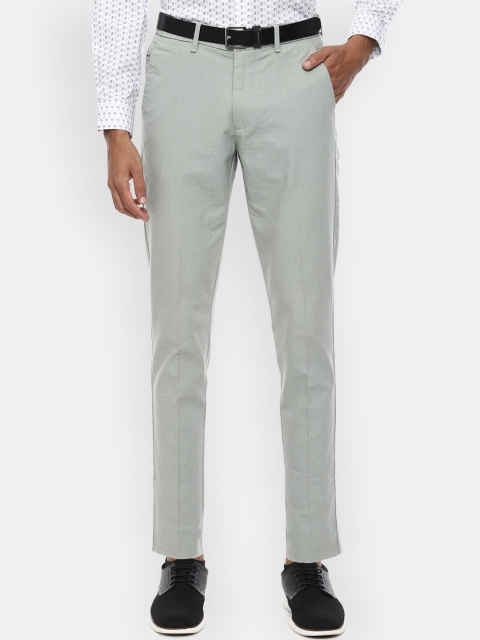 

V Dot Men Grey Slim Fit Solid Formal Trousers