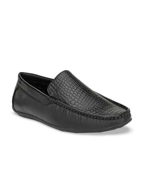 

Provogue Men Black Textured Loafers