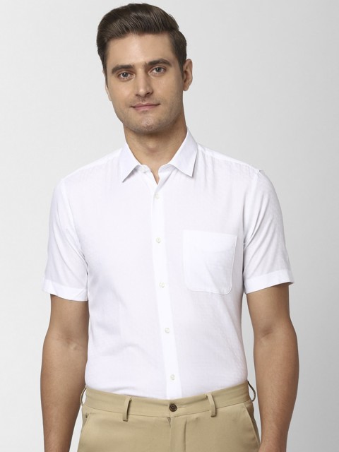 

Peter England Men White Regular Fit Self Design Formal Shirt