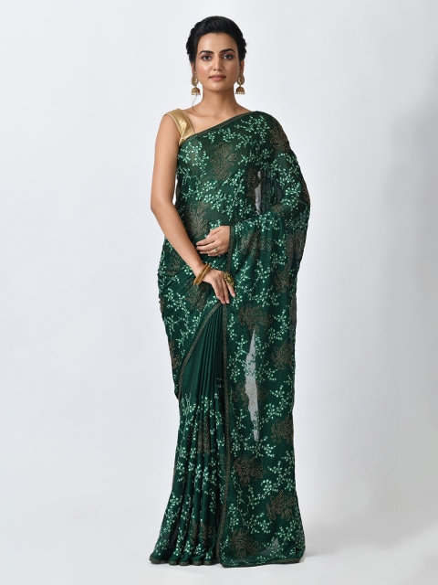 

RANGOLI Green Printed Saree