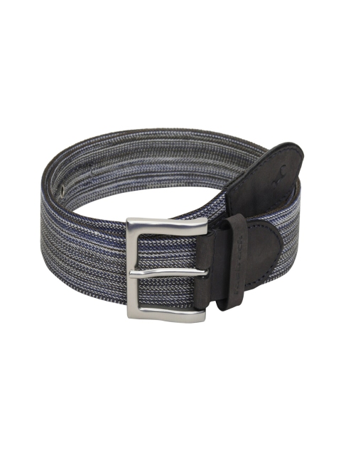 

Fastrack Men Navy Blue and Grey Single Sided Webbing Bel