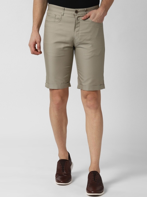 

Peter England Casuals Men Beige Solid Ft Regular Shorts