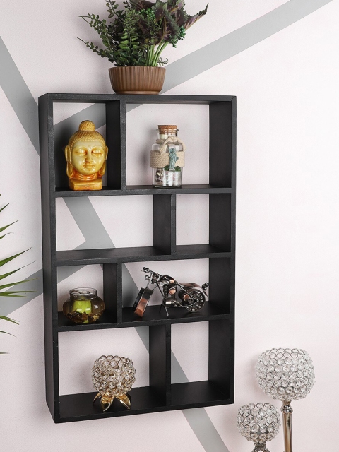 

Home Sparkle Black MDF Basic Wall Shelf