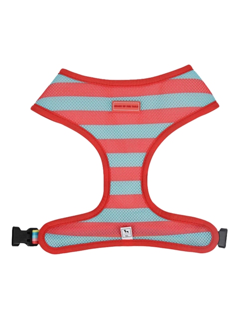 

Heads Up For Tails Red & Blue Striped Reversible Dog Harness