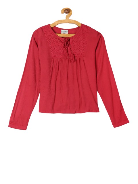 

Cherokee Girls Red Solid Top