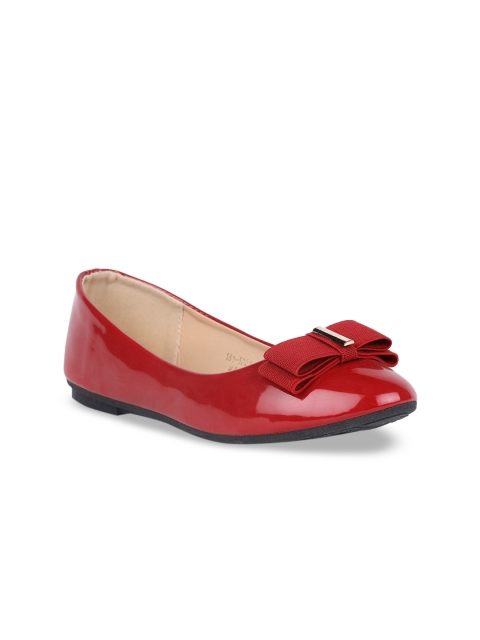

Bata Women Red Solid PU Ballerinas