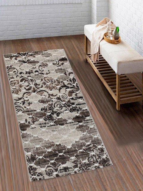 

SPACES Beige & White Ethnic Motifs Print Floor Runner