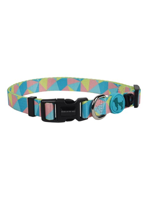 

Heads Up For Tails Patchwork Slumber Coral Dog Collar, Blue