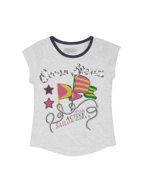 

Cherokee Girls Grey Printed Top