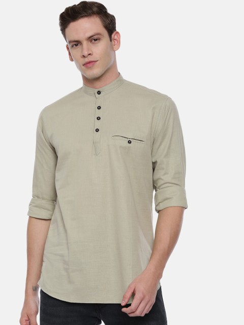 

ROLLER FASHIONS Men Beige Slim Fit Solid Casual Shirt