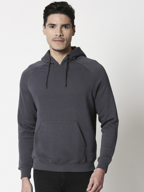 

Bewakoof Men Grey Solid Hooded Sweatshirt