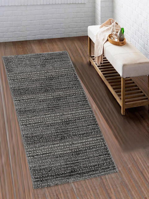 

SPACES Black & Grey Striped Floor Runner