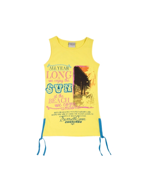 

Cherokee Girls Yellow Printed Top
