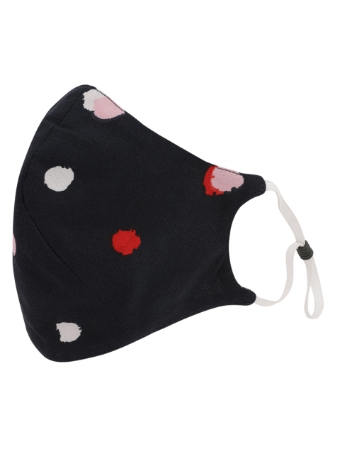 

Kazo Women Navy Printed 2-Ply Anti-Pollution Reusable Cloth Mask, Navy blue