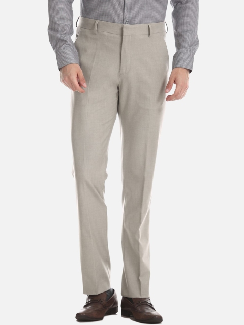 

Excalibur Men Grey Slim Fit Solid Formal Trousers