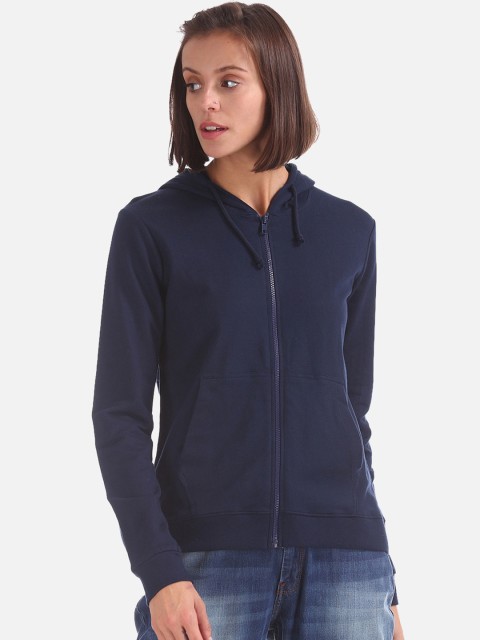 

Cherokee Women Navy Blue Solid Sweatshirt