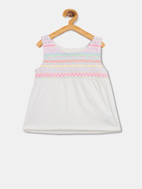 

The Childrens Place Girls White Printed A-Line Top