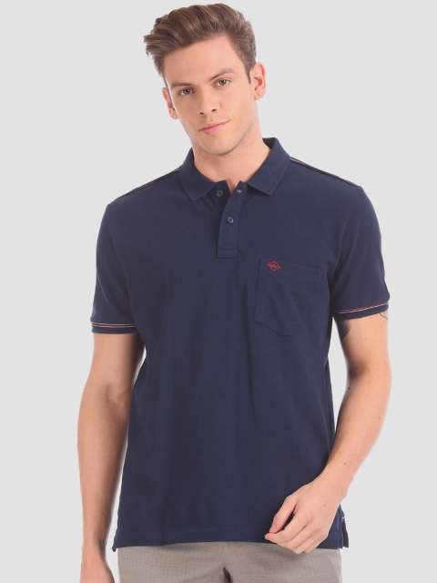 

Arrow Sport Men Navy Blue Solid Polo Collar T-shirt