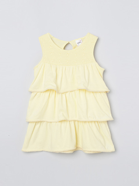 

max Girls Yellow Solid A-Line Dress