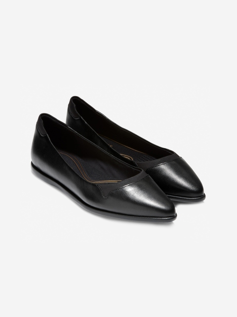 

Cole Haan Women Black Solid Leather Ballerinas